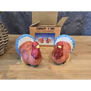 Harvest Time Benchmark Hand-painted Ceramic Turkey Salt & Pepper Shakers